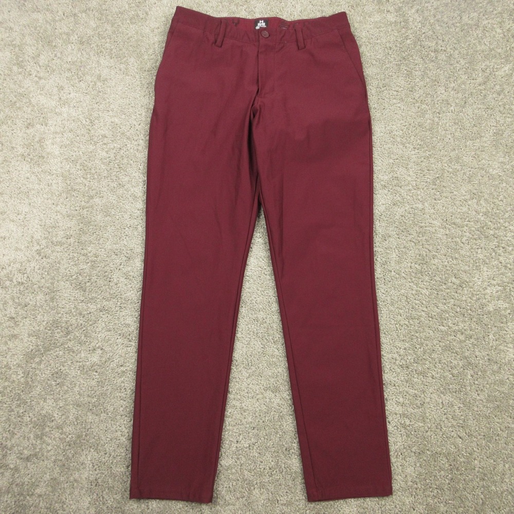 Under Armour Pants Mens 32x32 Red UA Curry Tapered‎ Performance Golf Chinos Logo